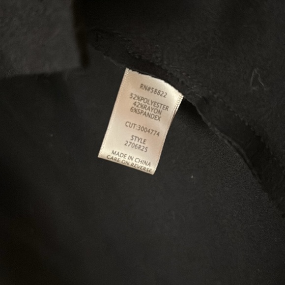 MAX STUDIO Draped Collar Scuba Black Long Open Front Cardigan Jacket Size S - Picture 5 of 6